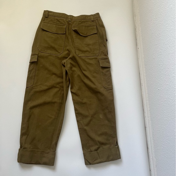 H&M Ankle lenth Cargo Pants Khaki Olive Green 8 - Picture 5 of 12